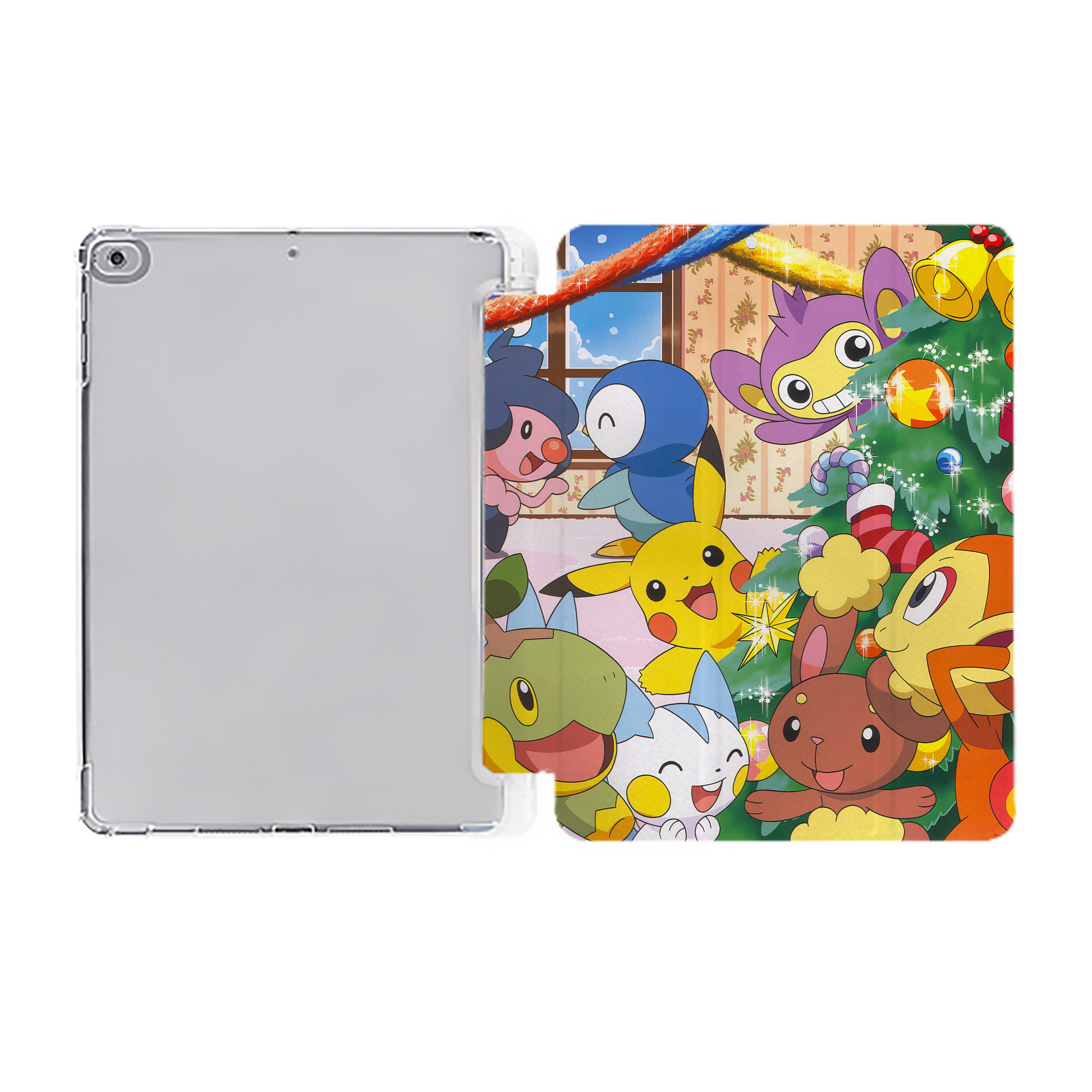 （画像用） ポケットモンスター Pokémon IPad ケース ペン収納付き 三つ折りスタンド PUレザー×シリコン 対応機種9.5/10.5/10.9インチ